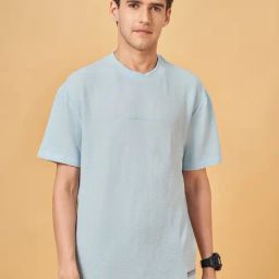Street 808 By Pantaloons Nile Blue Loose Fit T-Shirt-image-92