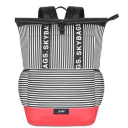 Skybags Grad Plus 02 Black & Red Polyester Striped Laptop Backpack - 30 Ltrs-4