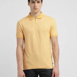 Levi's Yellow Cotton Slim Fit Printed Polo T-Shirt-image-74