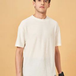 Street 808 By Pantaloons Antique White Loose Fit T-Shirt-32