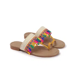 AVIVASTYLE Women Printed Open Toe Flats-12