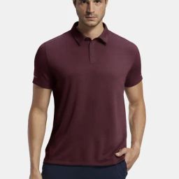 Jockey Tawny Port MV41 Recycled Microfiber Elastane Stretch Half Sleeve Polo T-Shirt-image-63