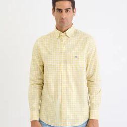 GANT Yellow Regular fit Checks Shirt-picture-25