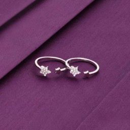 Kai Jewel Sterling Silver Zircon Studded Star Toe Ring-image-39