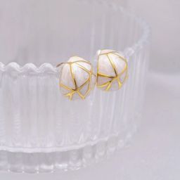 Perfectly Average White enamel dome studs image 1