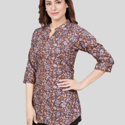 Saree Swarg Brown Printed A Line Kurti image 3