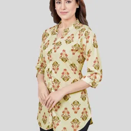 Saree Swarg Lime Green Printed A Line Kurti image 3