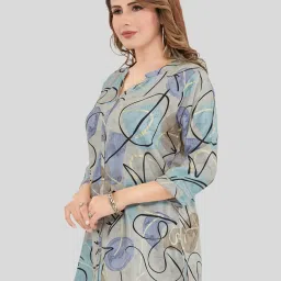 Saree Swarg Grey Printed A Line Kurti image 3