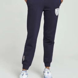 Puma Blue Cotton Printed Mid Rise Sports Joggers-image-25