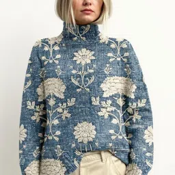 Mast & Harbour Women Floral Printed High Neck Pullover-picture-39