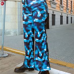 Stylecast X Hersheinbox Women Abstract Printed Flared Trousers-image-28