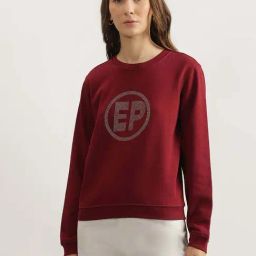 Elle Maroon Cotton Plain Sweatshirt-41