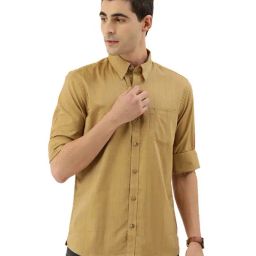 Burnt Umber Beige Checks Shirt-image-10
