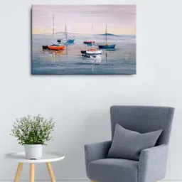 999store Grey Boats On Beach r Framed Canvas Painting-21