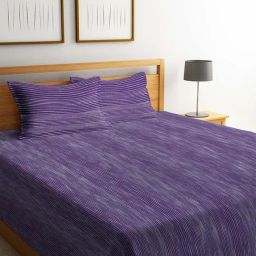 Klotthe Solid Purple 300 TC Cotton King Bedsheet with 2 Pillow Covers-image-61