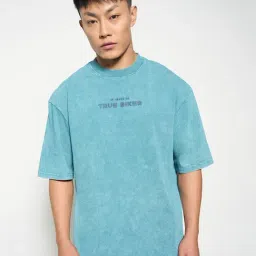 Sf Jeans By Pantaloons Blue Cotton Loose Fit Printed T-Shirt-image-40