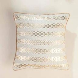 Freedom Tree Geo Cotton Lunar Gold Cushion Cover - 18 X 18 IN-23