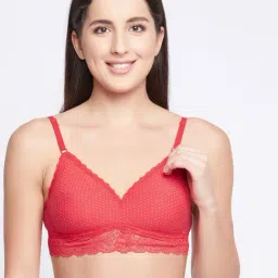 Clovia Red Polka Dots Bralette Bra-image-93