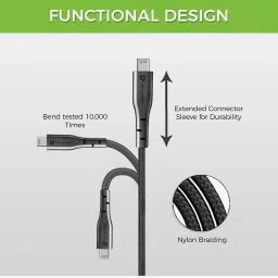 UltraProlink VoLo PD20C UL1051 Power Delivery PD 20W USB Type C to C Cable (Black) image 4