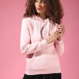 Campus Sutra Pink Regular Fit Hoodie-picture-13