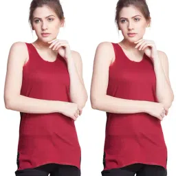Dollar Missy Maroon Cotton Camisole (Pack of 2)-image-8