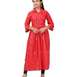 Aarika Kids Gajri Cotton Printed Flared Kurti-picture-29