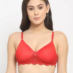 Friskers Red Lace Padded Bra-image-89