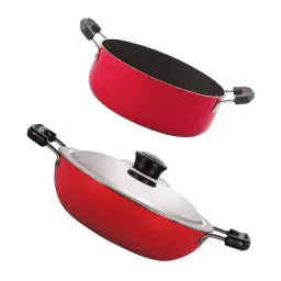 Nirlon Red Aluminium Non-Stick Cookware Set of 2-picture-2