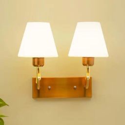 Kapoor E Illuminations 'Eniola' White & Golden Metal 2-In-1 Wall Light-image-95
