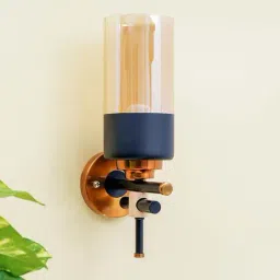 Kapoor E Illuminations 'Ripon' Transparent & Navy Metal Wall Light - Set of 1-image-36