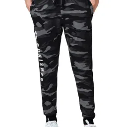 The Souled Store Grey Cotton Regular Fit Camouflage Joggers-picture-6