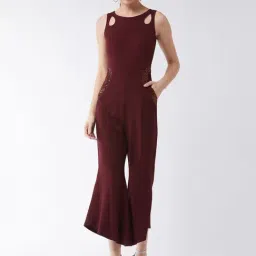 Miss Chase Wine Embellished Jumpsuit-image-44