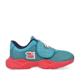 Campus Kids Teal Blue & Red Velcro Shoes-image-56