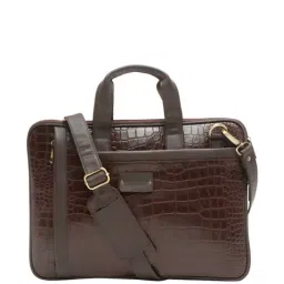 Teakwood Leathers Brown Leather Medium Laptop Messenger Bag-image-90