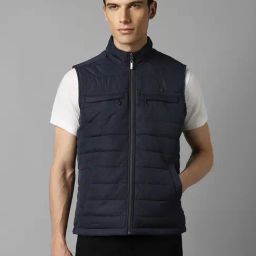Louis Philippe Maroon Regular Fit Quilted Reversible Jacket-13