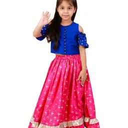 TWISHA Kids Blue & Pink Printed Lehenga Choli-image-121