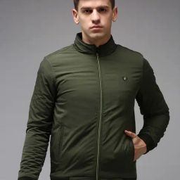 Showoff Olive Regular Fit Jacket-image-71