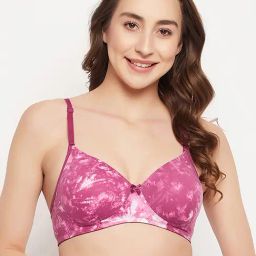 Clovia Pink Tie & Dye T-Shirt Bra-image-23