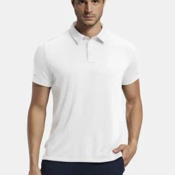 Jockey White MV41 Recycled Microfiber Elastane Stretch Half Sleeve Polo T-Shirt-image-33