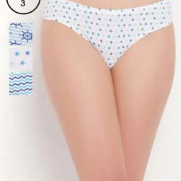 Clovia Cotton Pack of 3 Low Waist Printed Thong with Inner Elastic-17