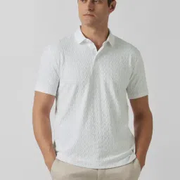 Van Heusen White Regular Fit Texture Polo T-Shirt-picture-13