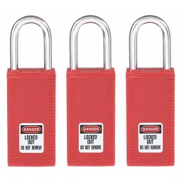 BRADY Lockout Padlock with 3 Keys Nylon Red, 39N270 (Set of 3 Pcs)-image-32