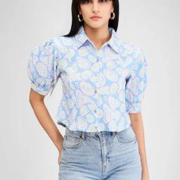 Spykar Blue Printed Shirt-image-10
