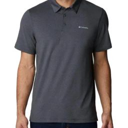 Columbia Men Black Tech Trail Polo T-Shirt-image-1
