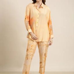 SHOWOFF Light Orange Printed Co-Ord Set-picture-23