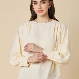 Allen Solly Cream Plain Top-34