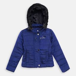 ELLE Girls Navy Blue Solid Puffer Jacket-image-19