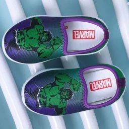 Kidsville Green & Purple Hulk Printed Casual Slip-Ons-image-1