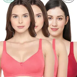 Inner Sense Pink & Red Full Coverage Bra - Pack of 3 image 1