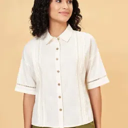 Honey by Pantaloons White Cotton Plain Shirt-image-62